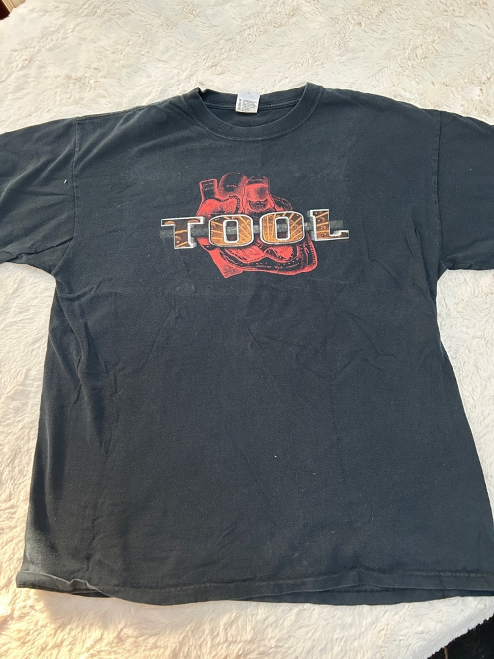 TOOL Band Black T-Shirt with Red Heart Graphic